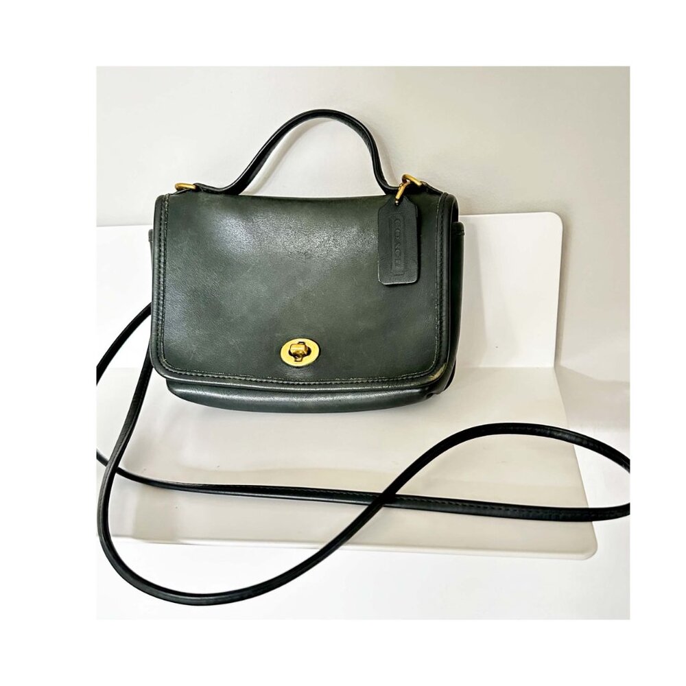 Vintage Coach (detachable) Crossbody 'Casino Bag' in Bottle Green